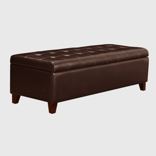 Loggins Vegan Leather Bench - Brown I Joveco