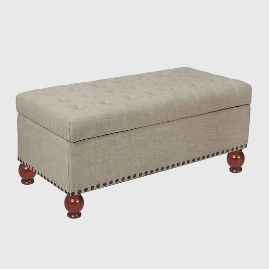 Bally Tufted Storage Bench - Beige I Joveco