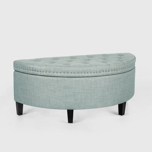 Roxann Lunate Storage Bench - Teal I Joveco