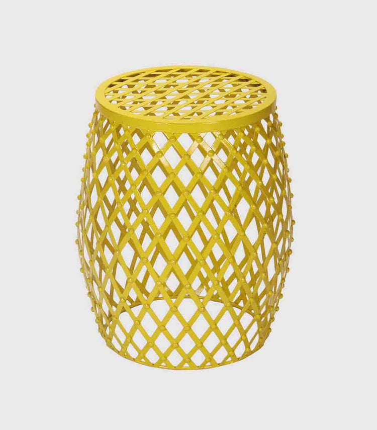 Keimarion Iron Accent Stool - Yellow I Joveco