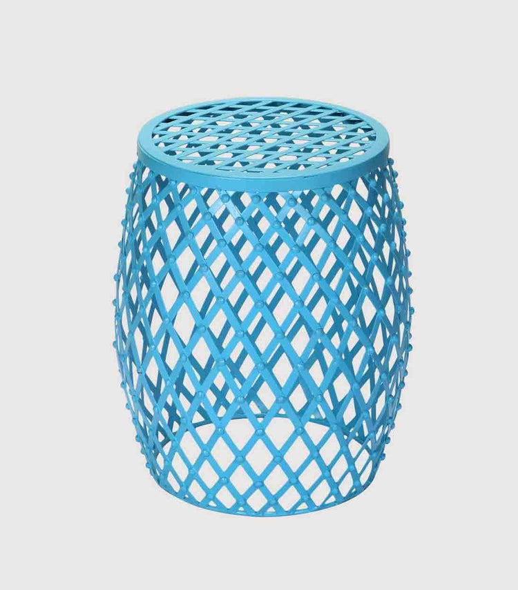 Keimarion Iron Accent Stool - Sky Blue I Joveco