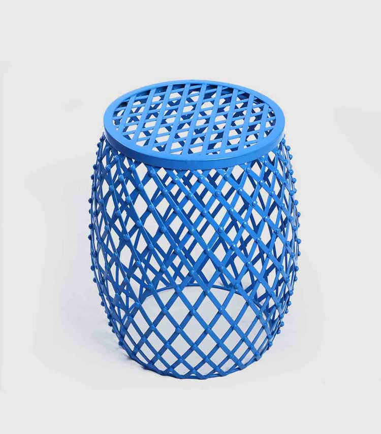 Keimarion Iron Accent Stool - Blue I Joveco