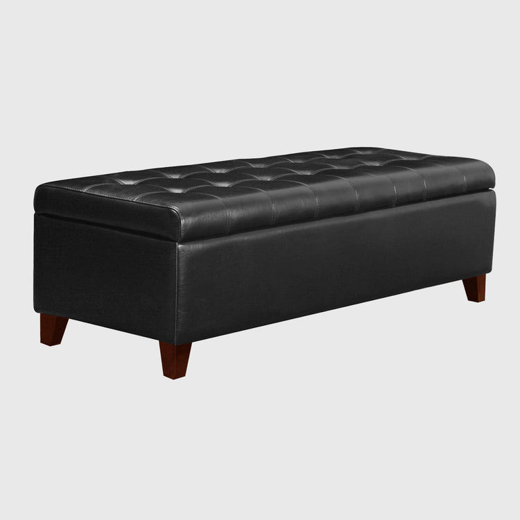 Loggins Vegan Leather Bench - Black I Joveco