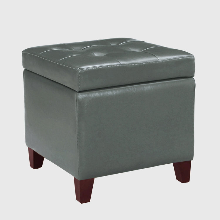 Auburndale Vegan Leather Ottoman - Gray I Joveco