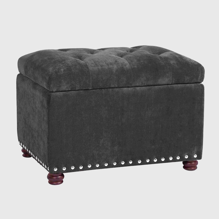 Siegal Vegan Storage Ottoman - Black I Joveco