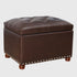 Siegal Vegan Storage Ottoman - Brown I Joveco