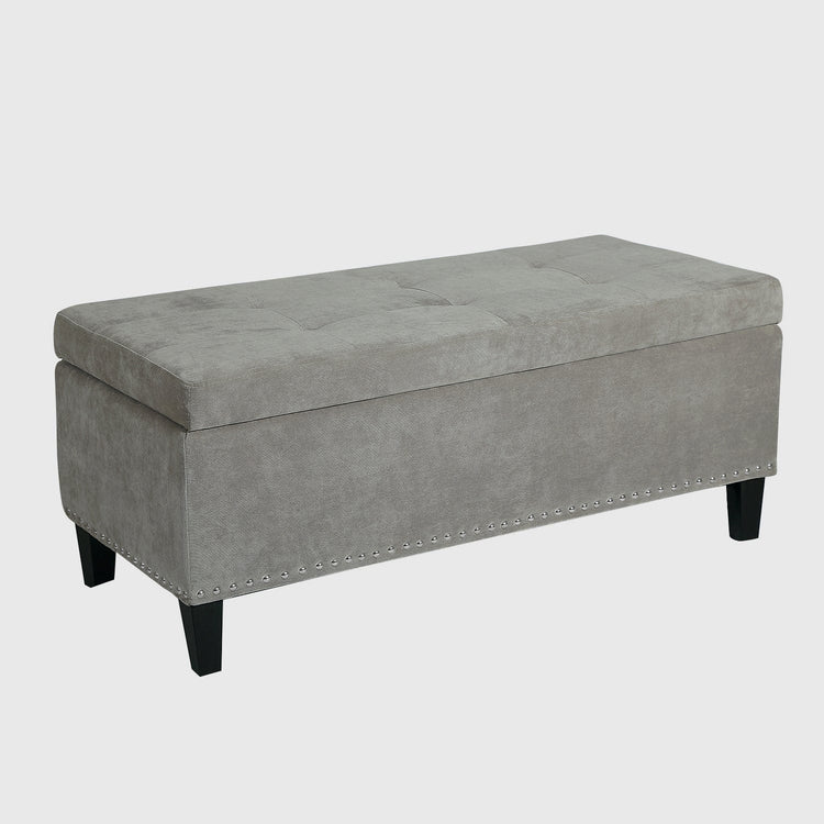 Durevole Tufted Storage Bench - Gray I Joveco