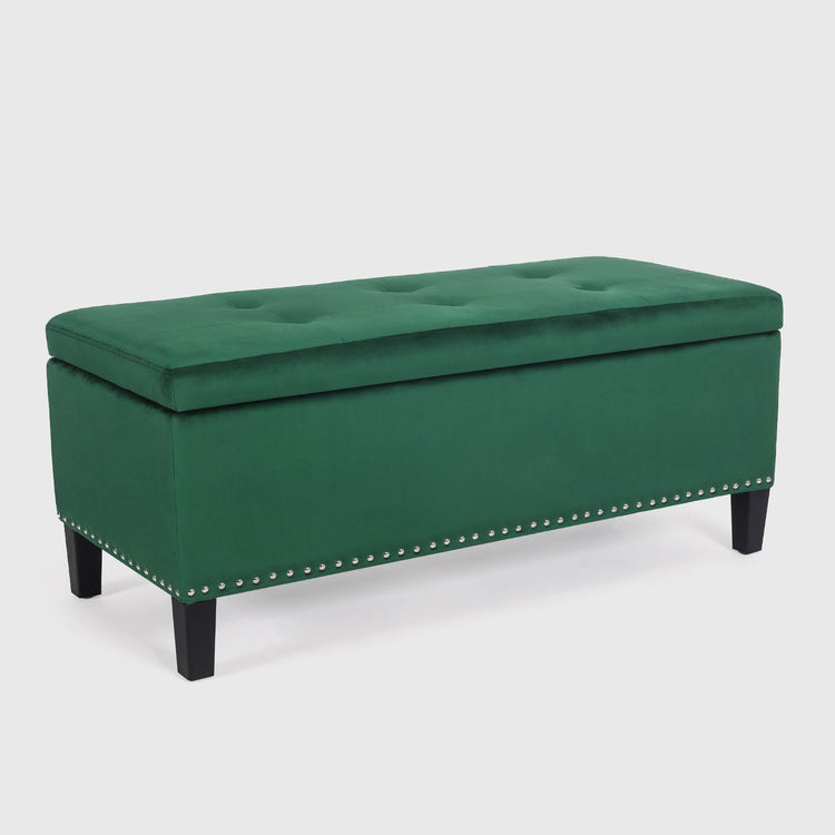 Durevole Tufted Storage Bench - Green I Joveco