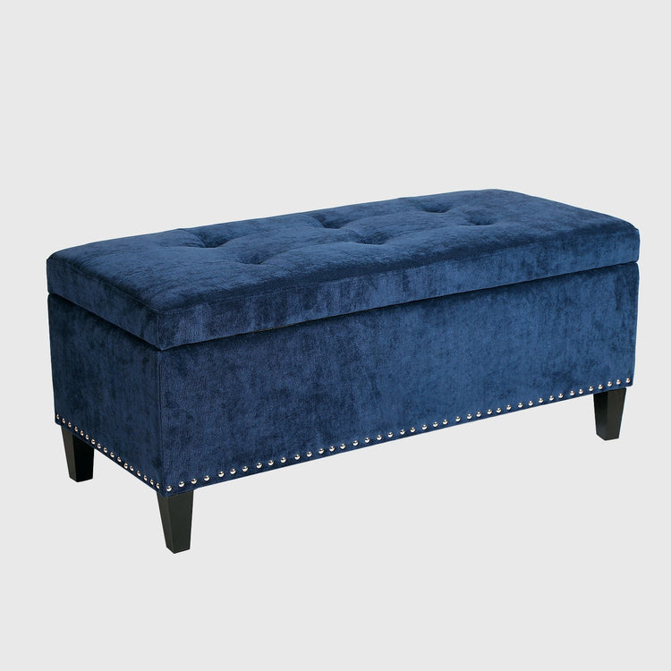 Durevole Tufted Storage Bench - Blue I Joveco