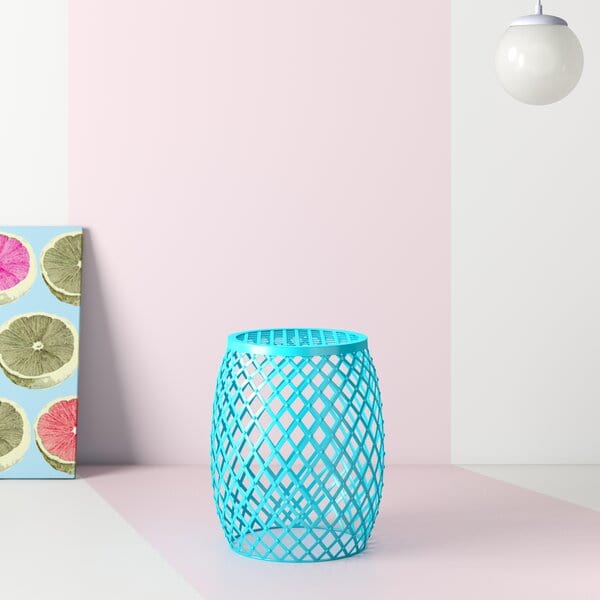 Keimarion Iron Accent Stool - Sky Blue I Joveco